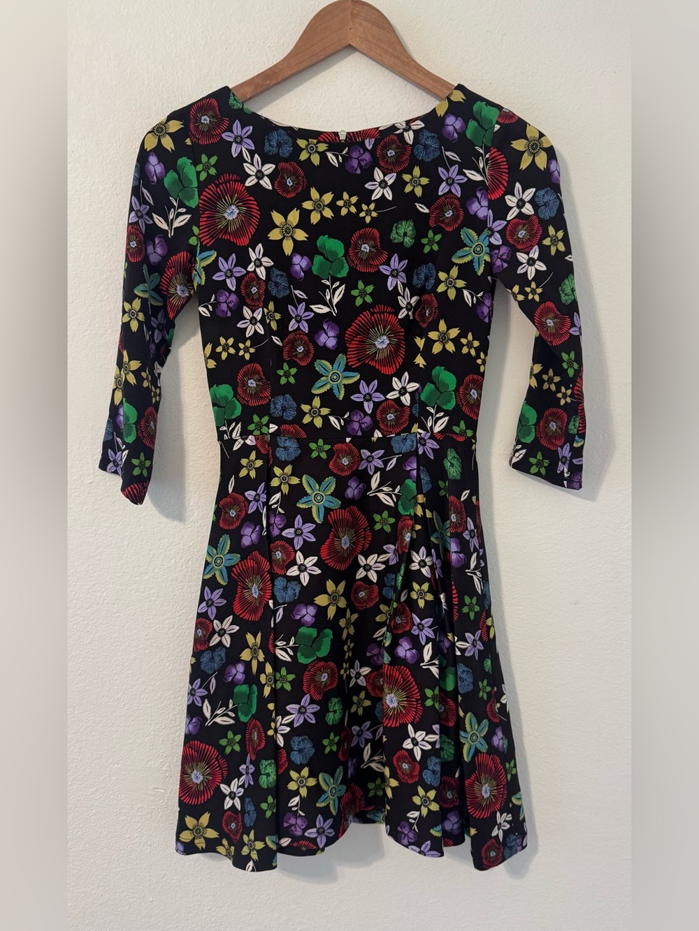 SUNO Silk Fit & Flare Mini Dress Vibrant Multicolored Floral Print ASO TV Size 0